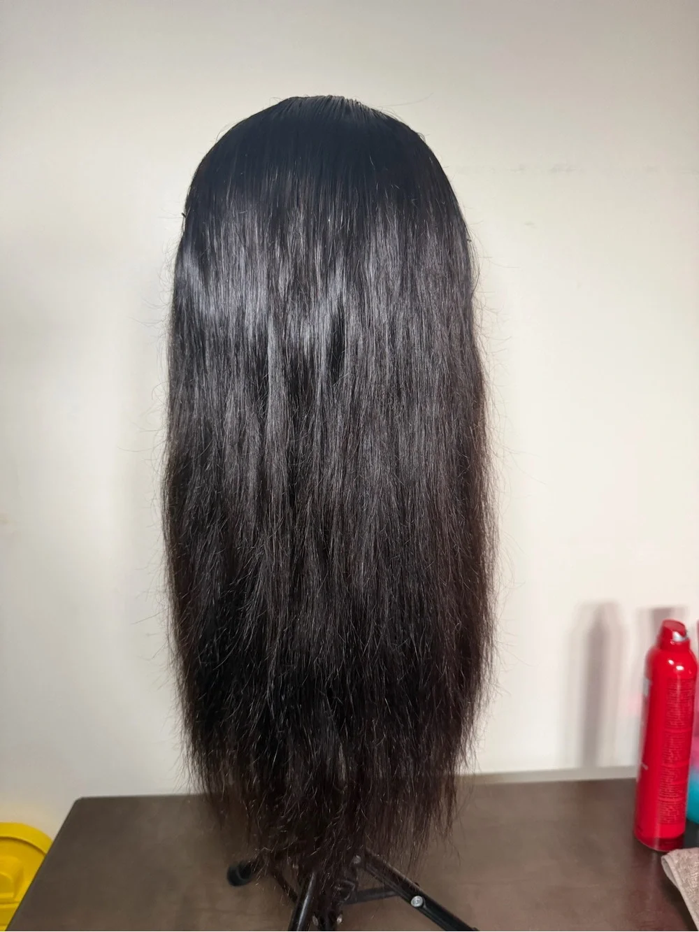 Long Natural Straight Lace Front Wig in Dark Brown